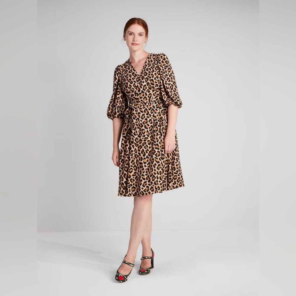 kate space new york Lovely Leopard Wrap Dress size medium